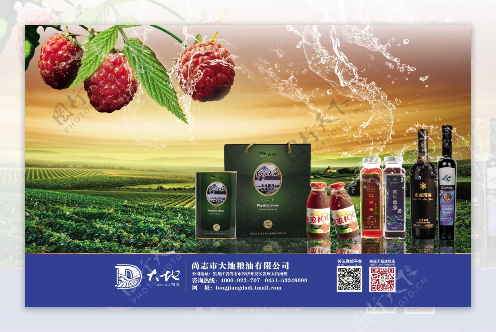 广告海报红树莓覆盆子酒豆油