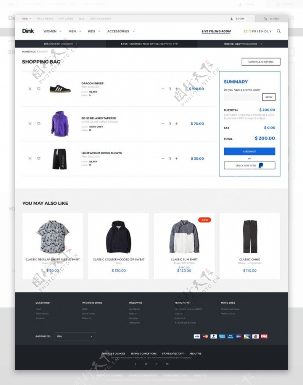 UI服装网页模板