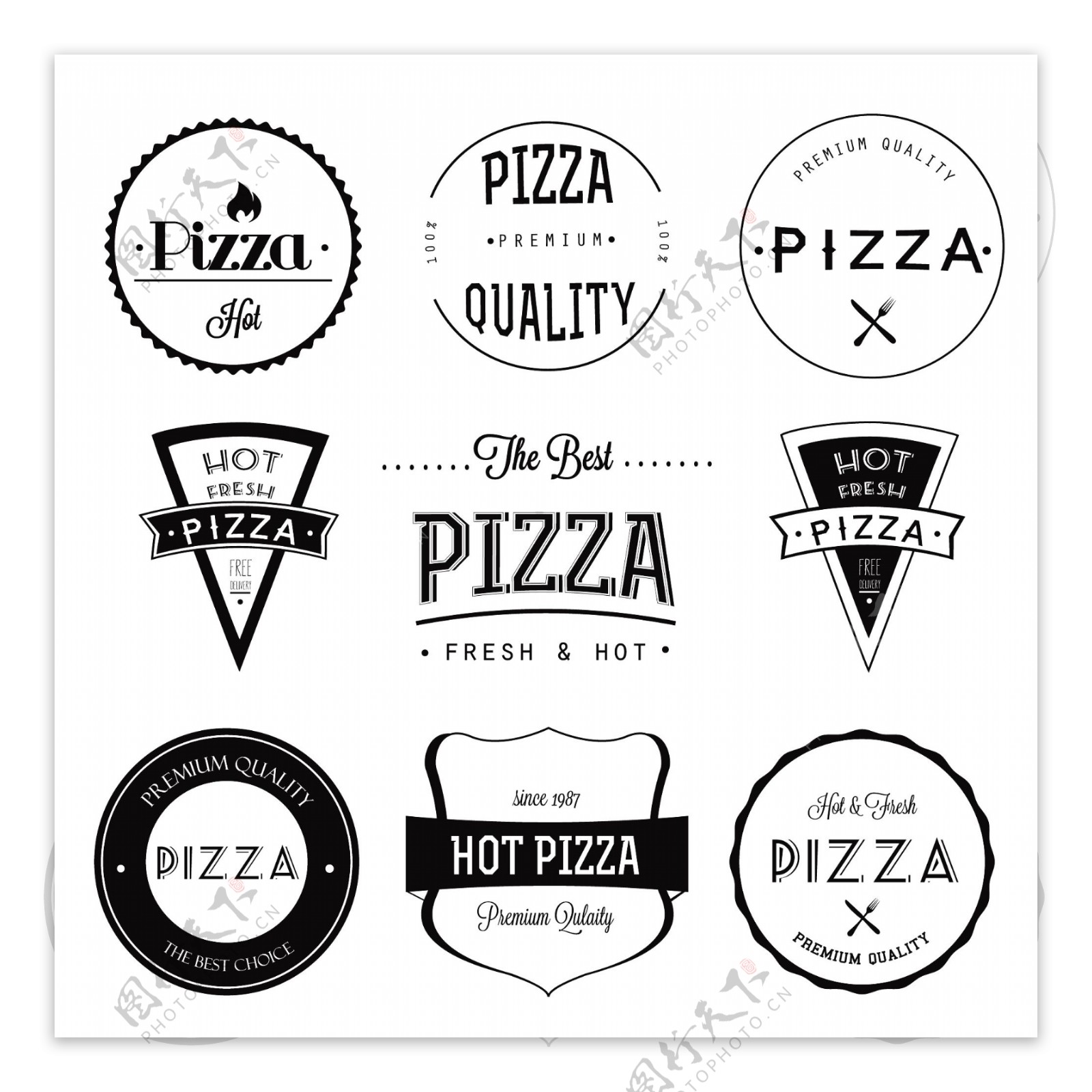 披萨字母标签