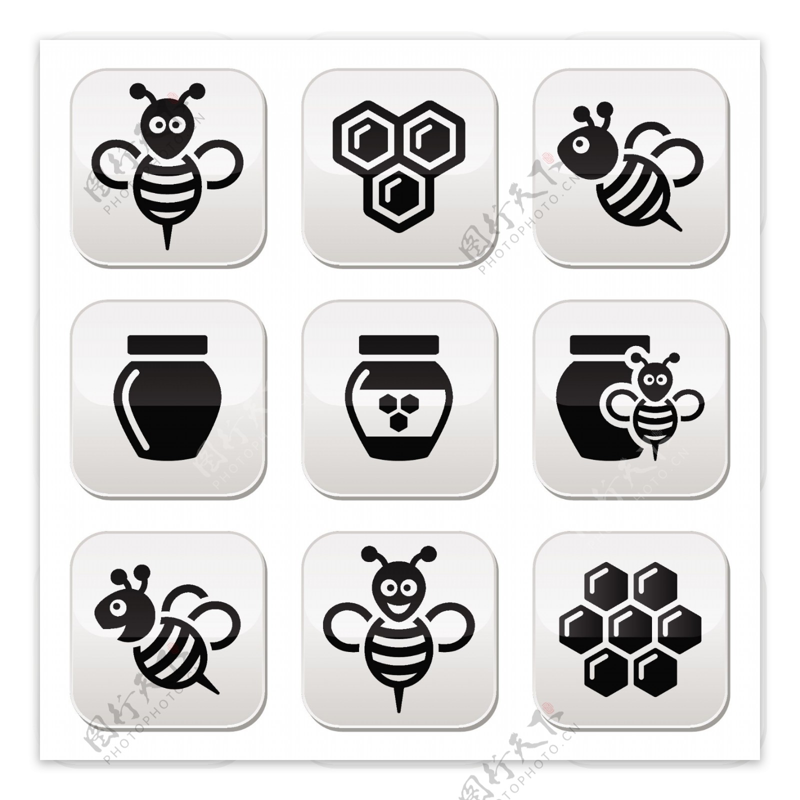 蜂蜜图标按钮