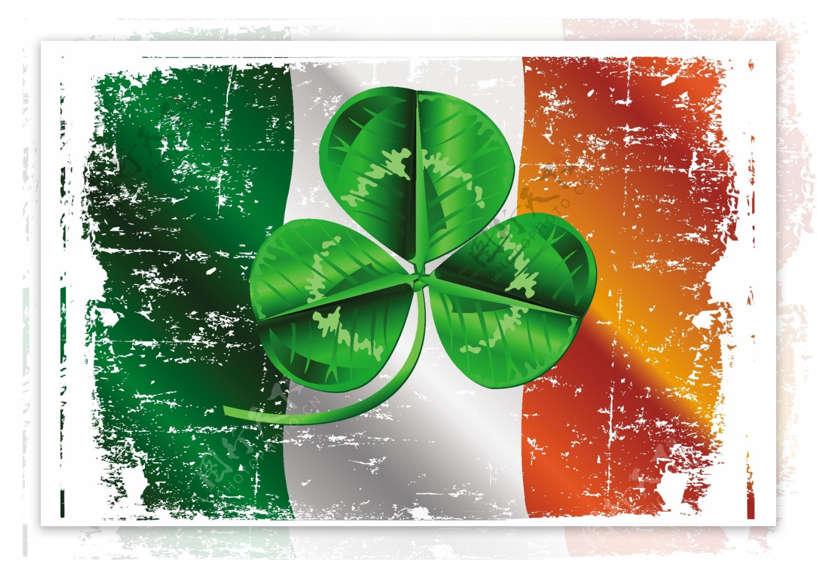 爱尔兰国旗插画