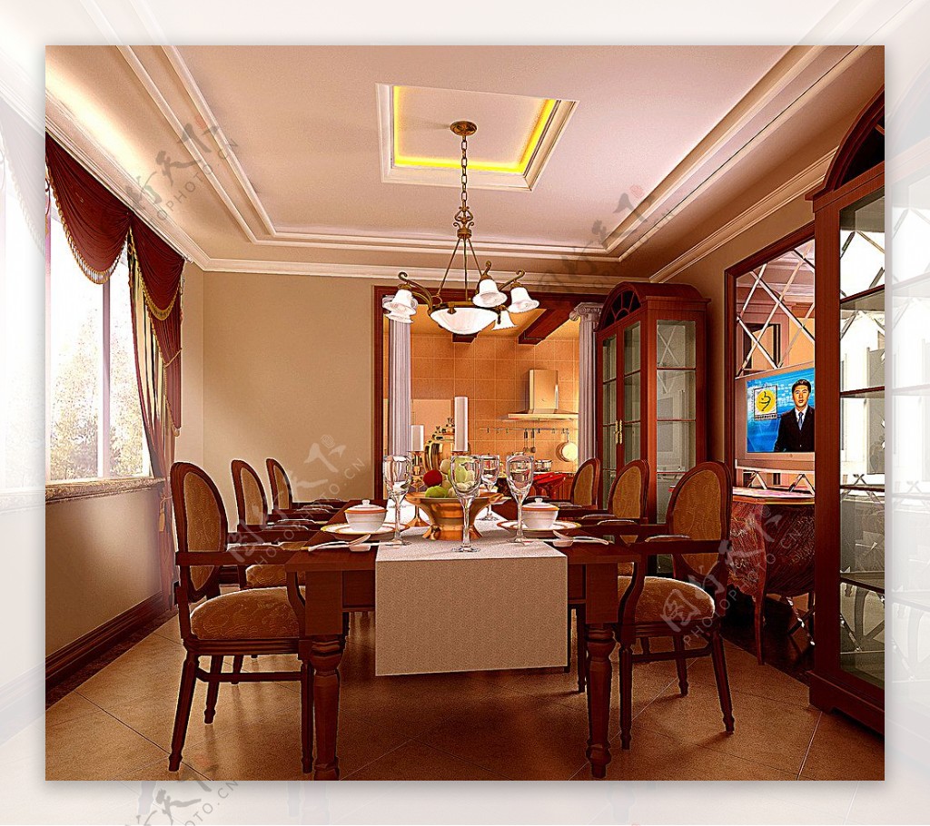 欧式别墅室内装修施工图附效果图图片
