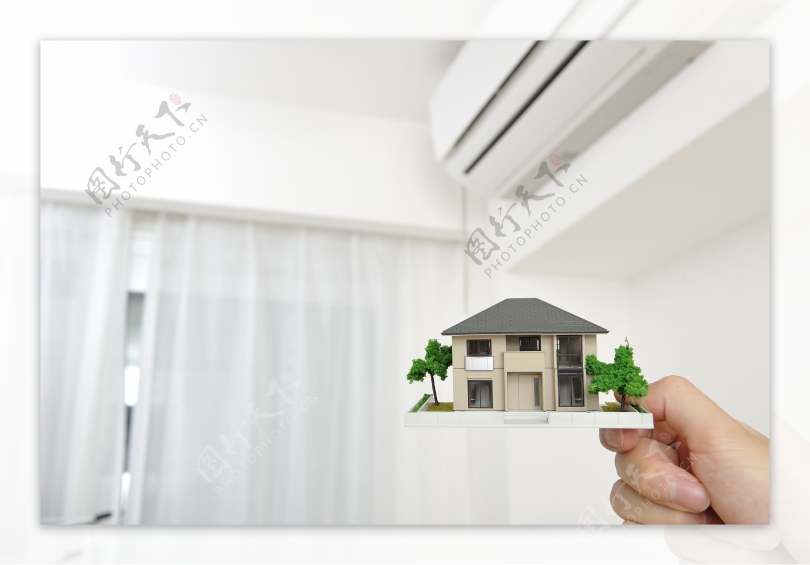 别墅模型与空调房间