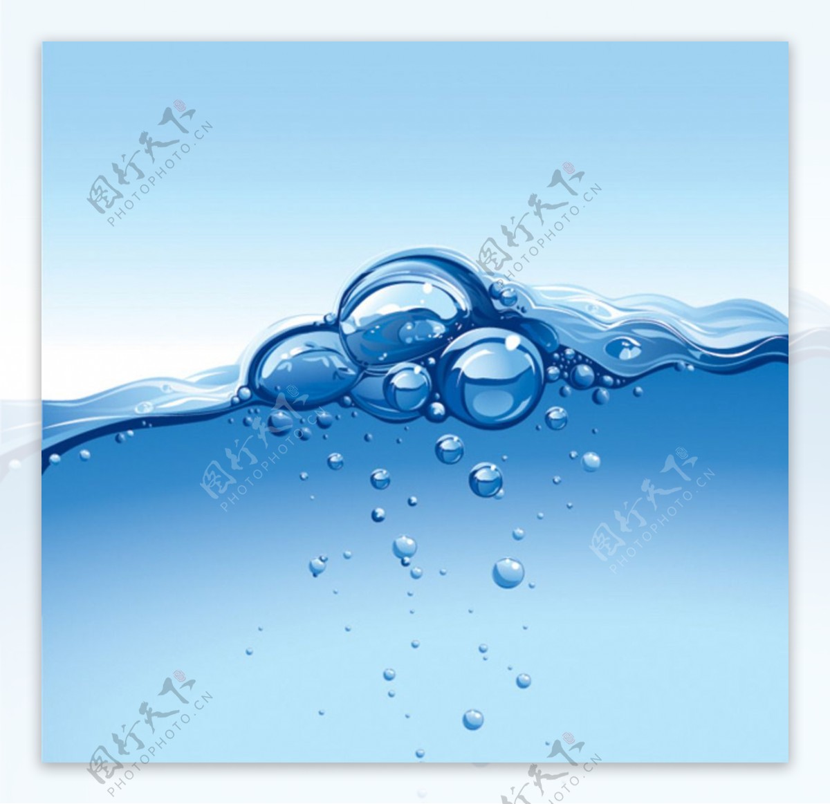 蓝色水滴海洋素材设计