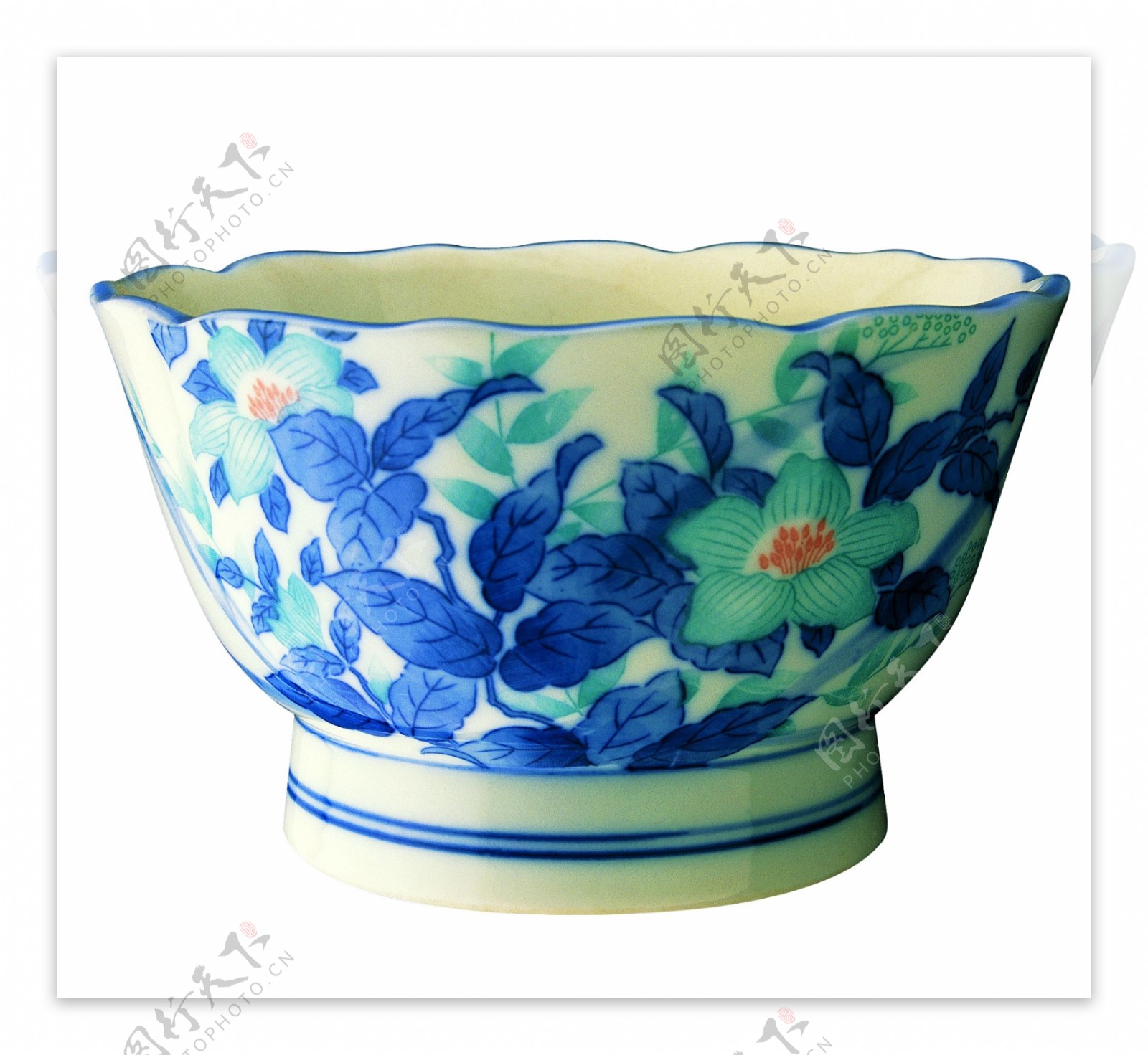 餐具荷叶边兰花瓷碗抠图格式