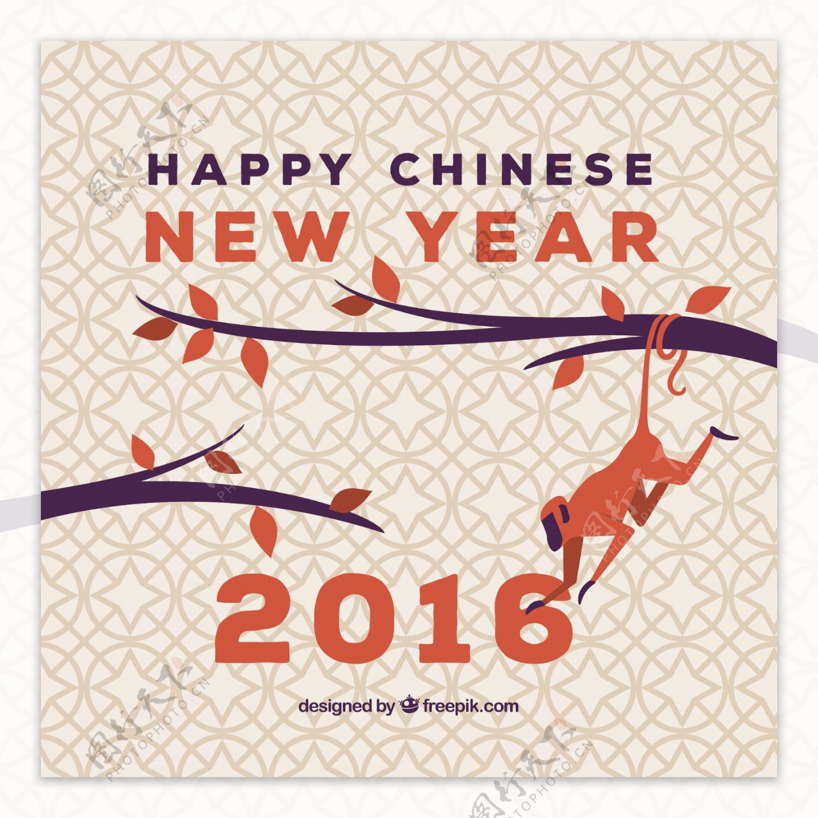 几何中国新年背景