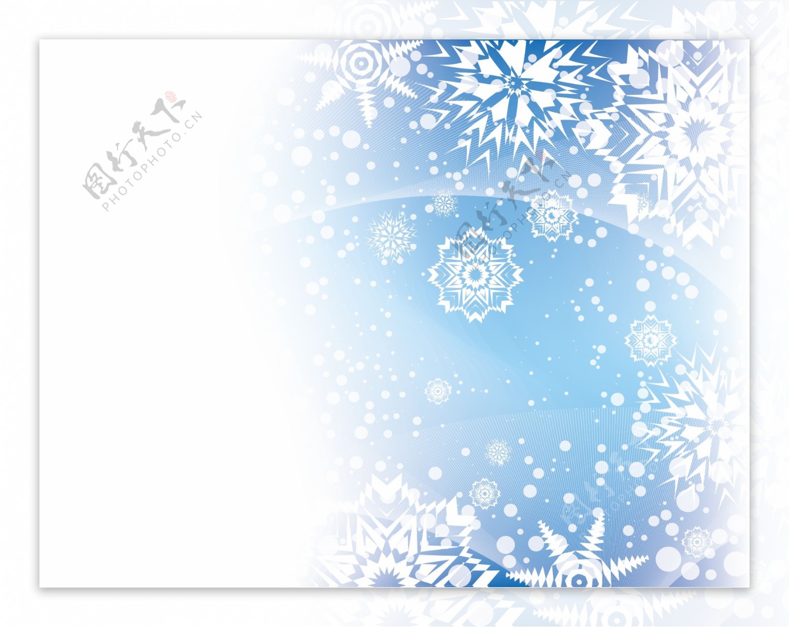 矢量蓝色冬季背景与雪花空间为您的文字