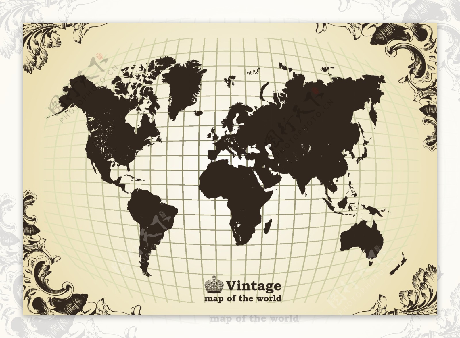 世界地图地球图行背景矢量素材