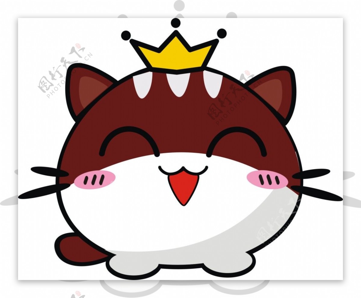 手绘制无缝矢量图案与可爱的猫在一个皇冠。向量背景打印。插画图片素材_ID:351290664-Veer图库