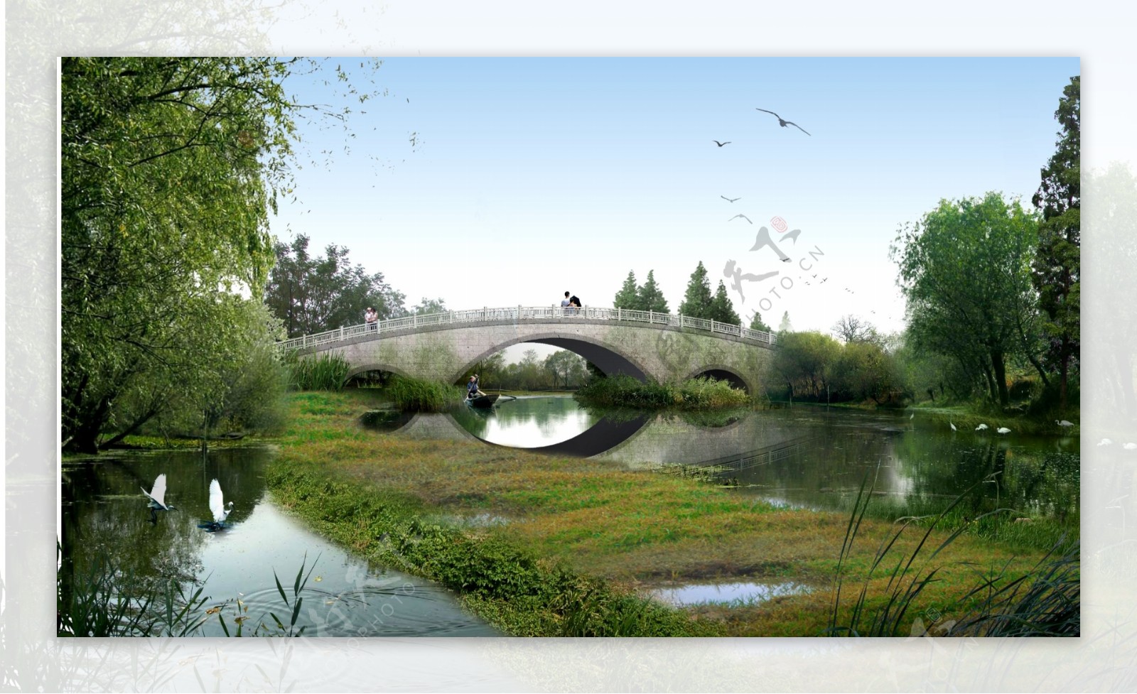 河边大桥景观设计图片