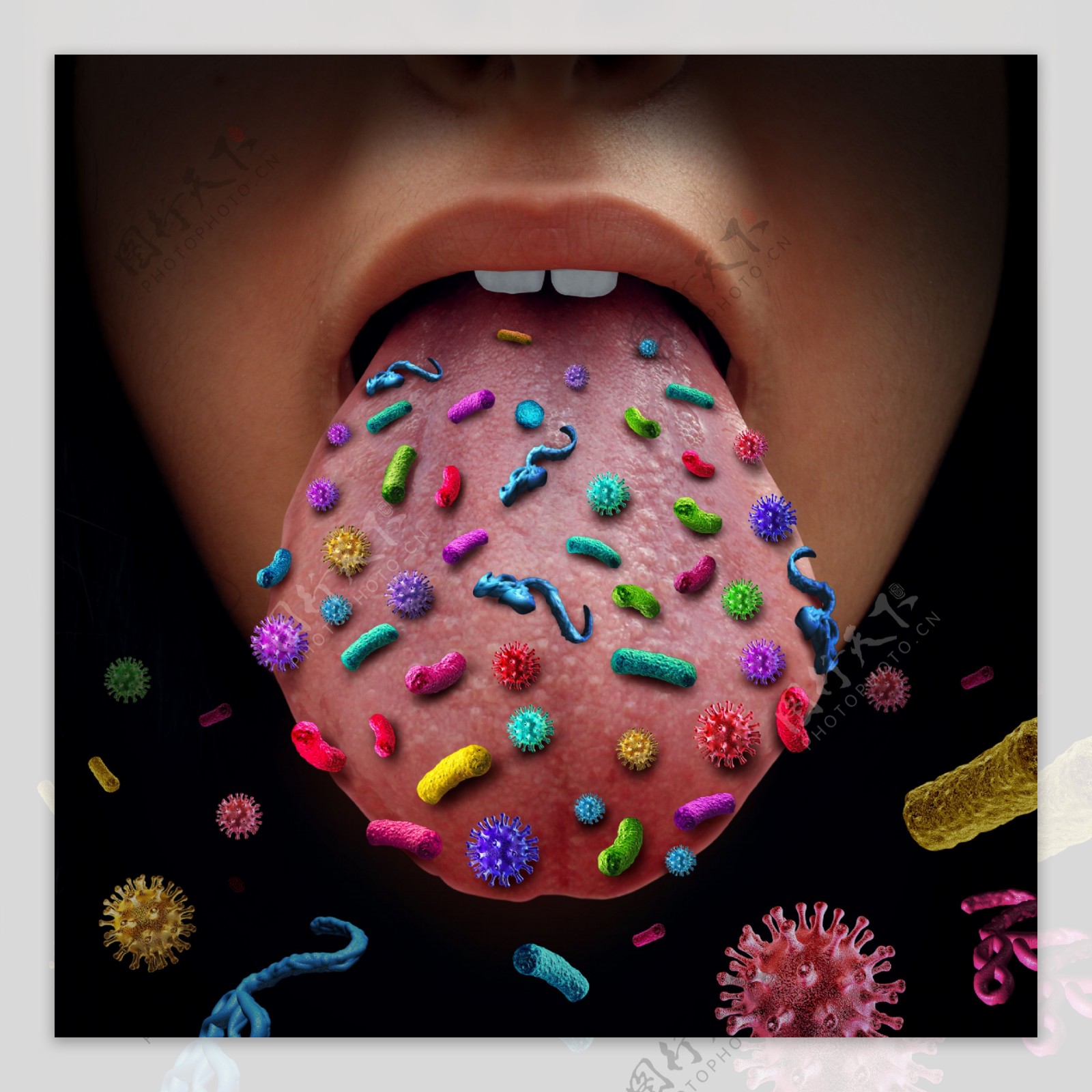 舌头上的细菌图片