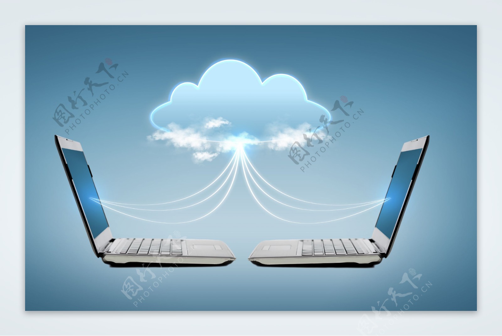 云朵和电脑图片