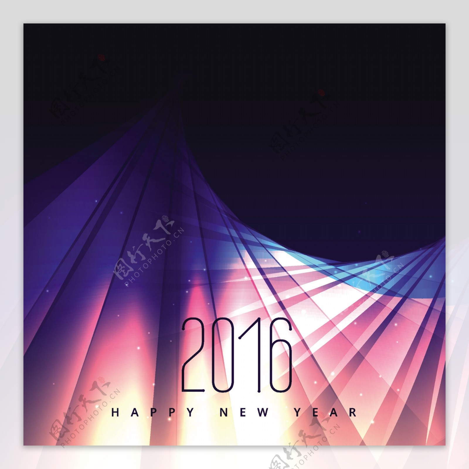 2016个新的一年的灯