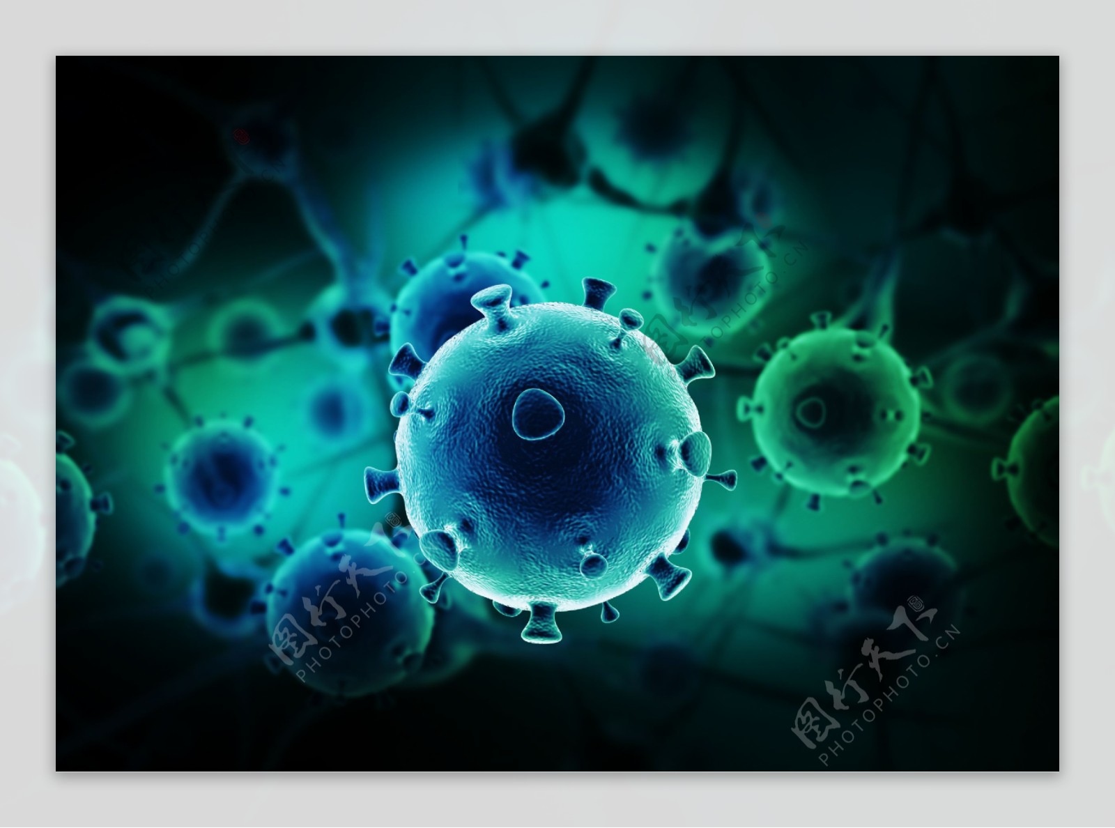 蓝色微生物细菌图片