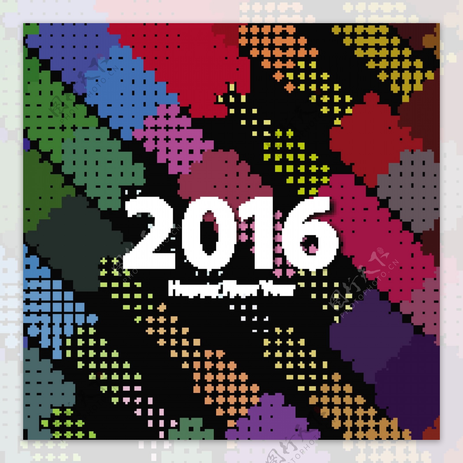 抽象背景的2016年新年快乐