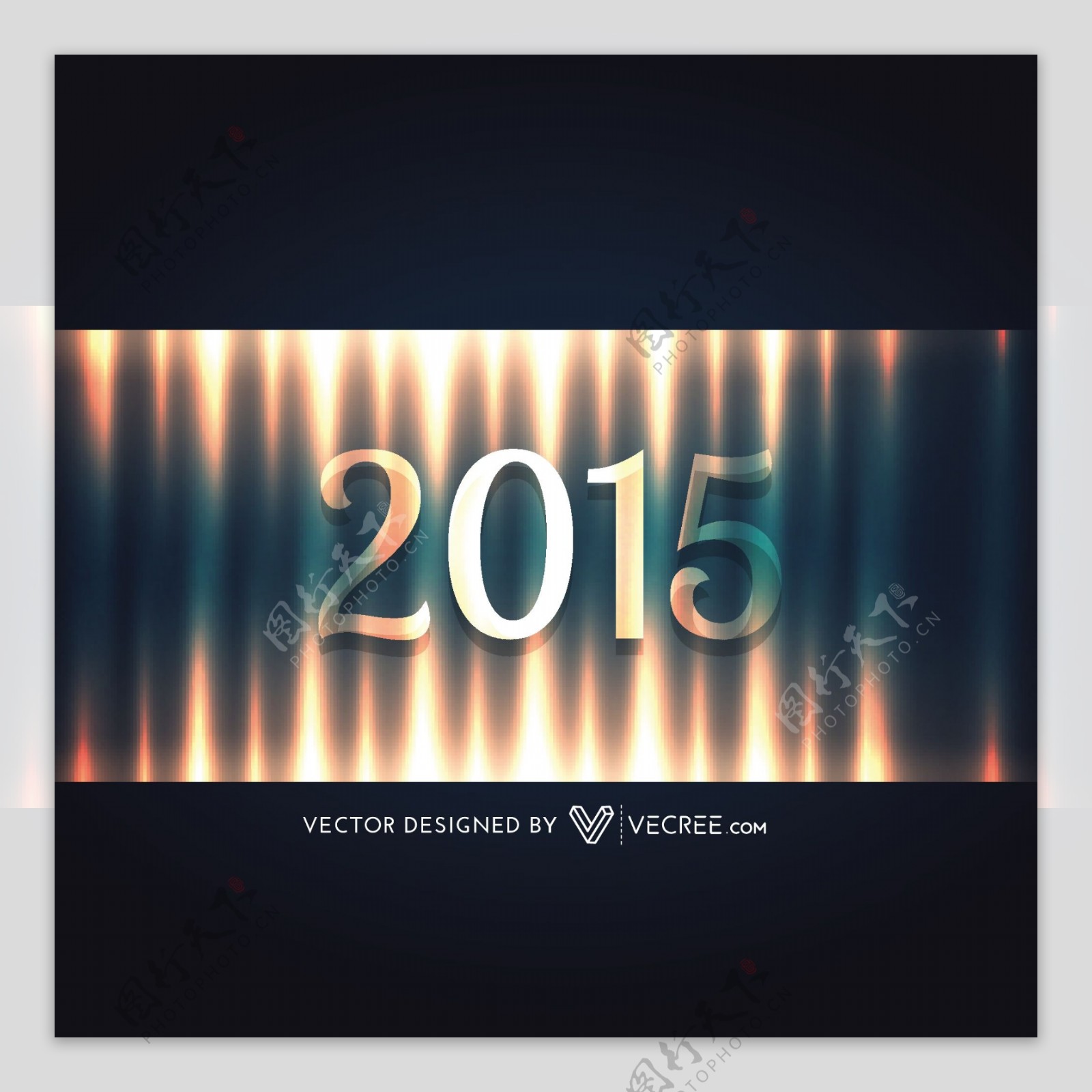 灯光效果2015字体新年背景