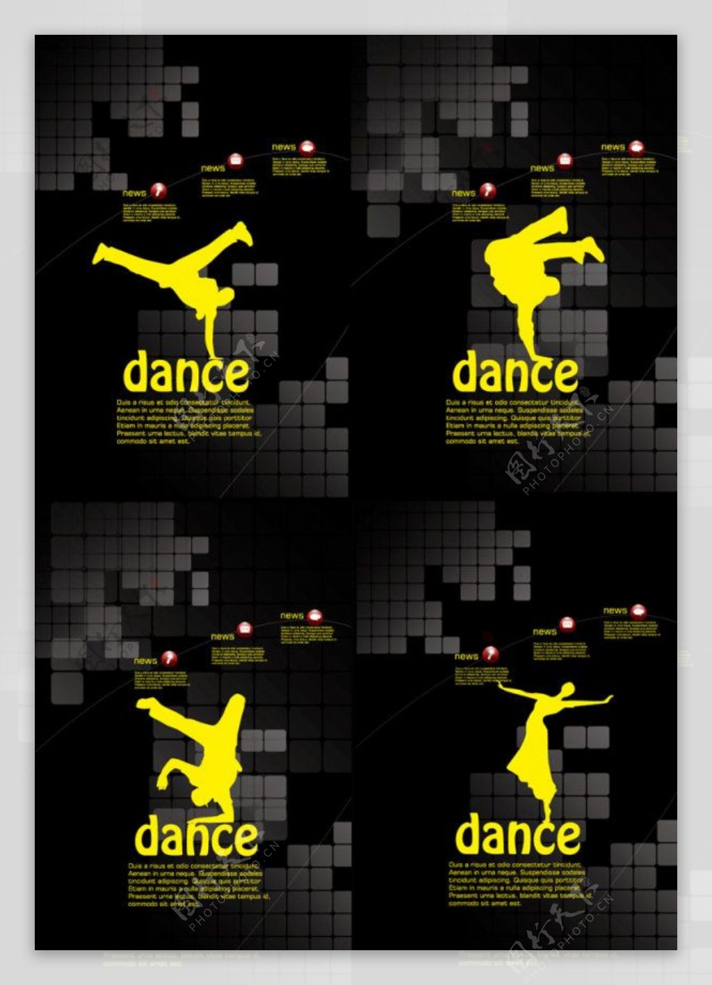 跳舞主题海报模板矢量素材