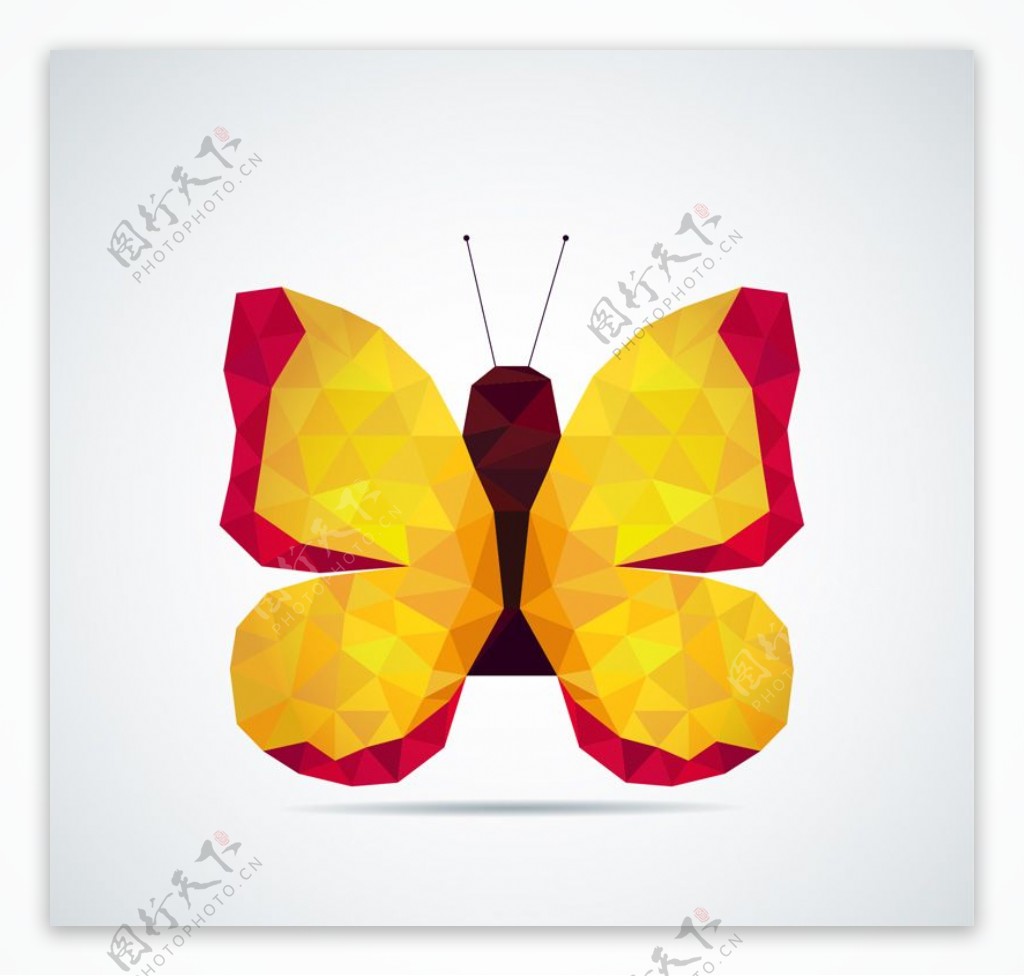 抽象黄色蝴蝶矢量素材