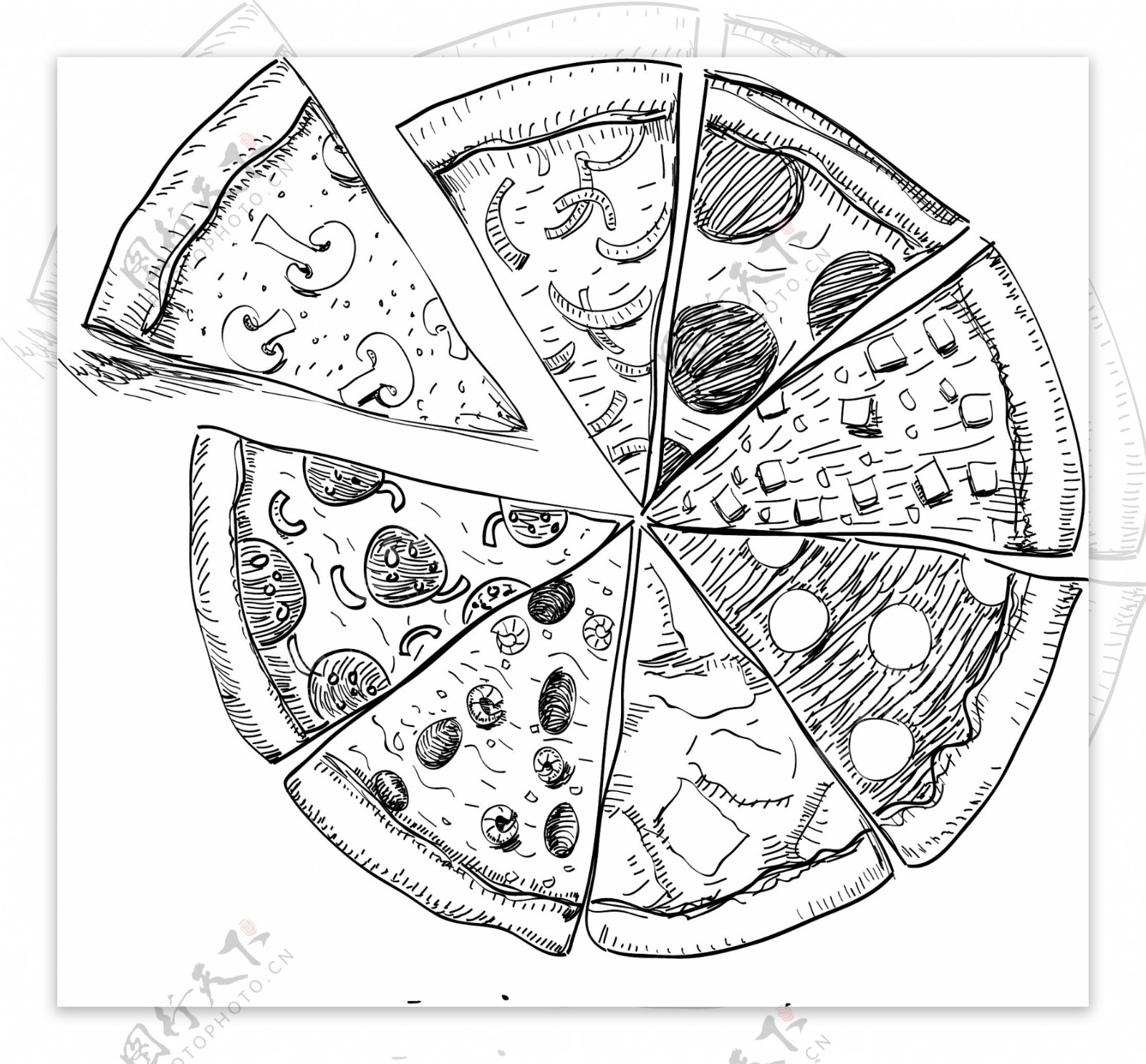 素描披萨