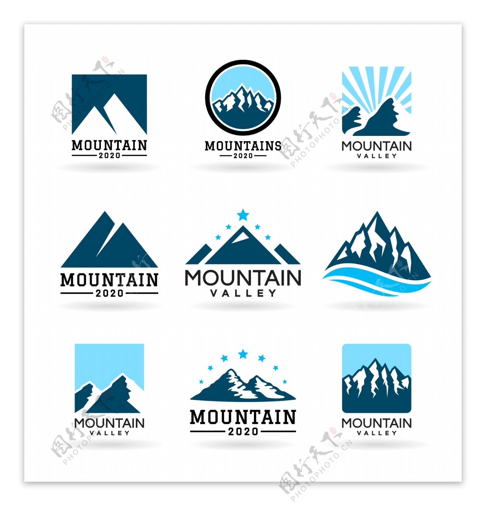 创意山峰标志设计图片