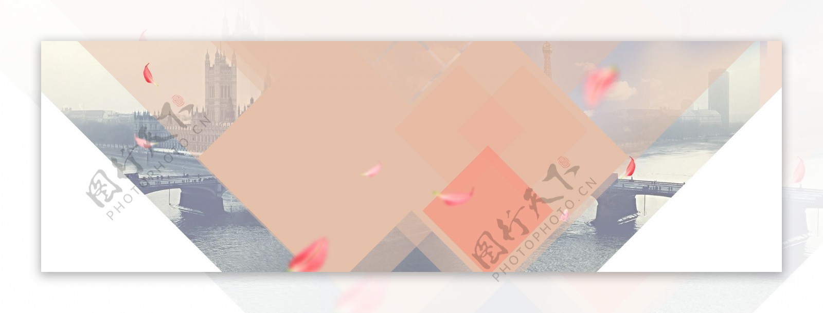 淘宝服饰几何立体背景banner