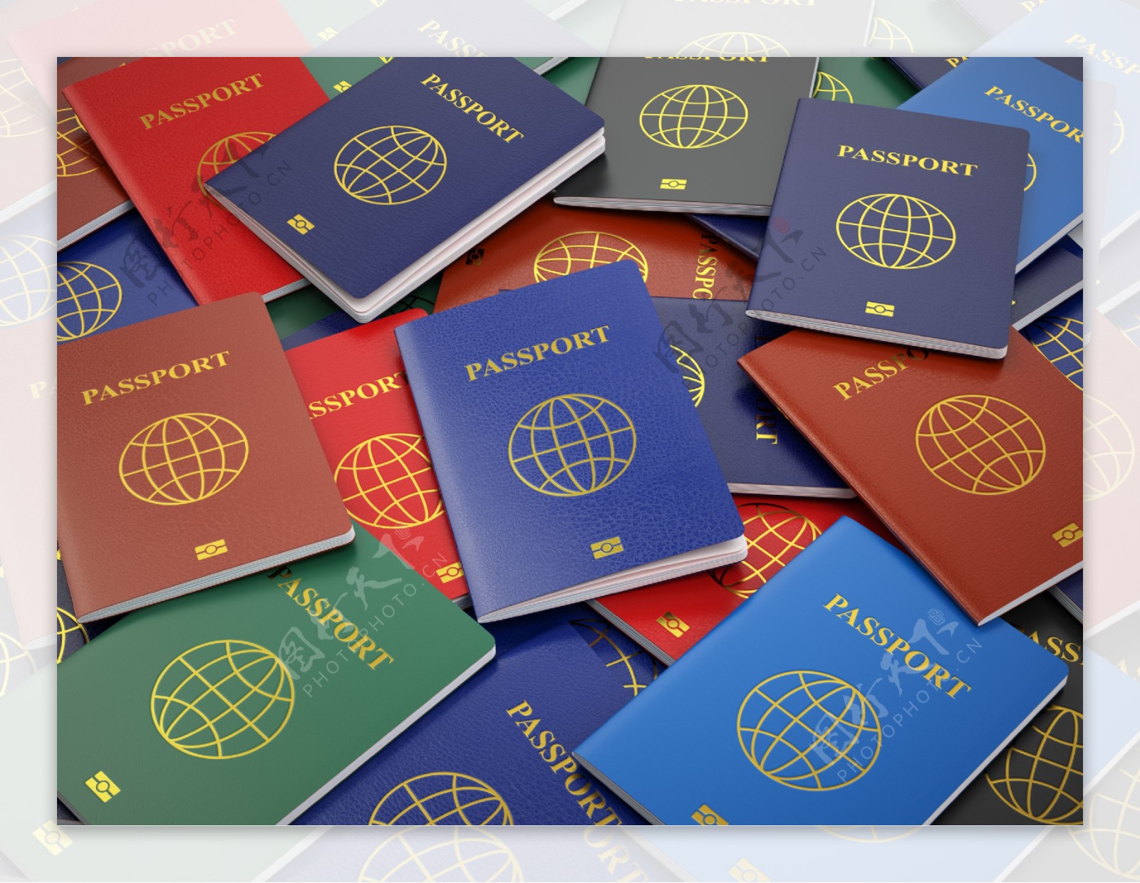 旅行箱和护照