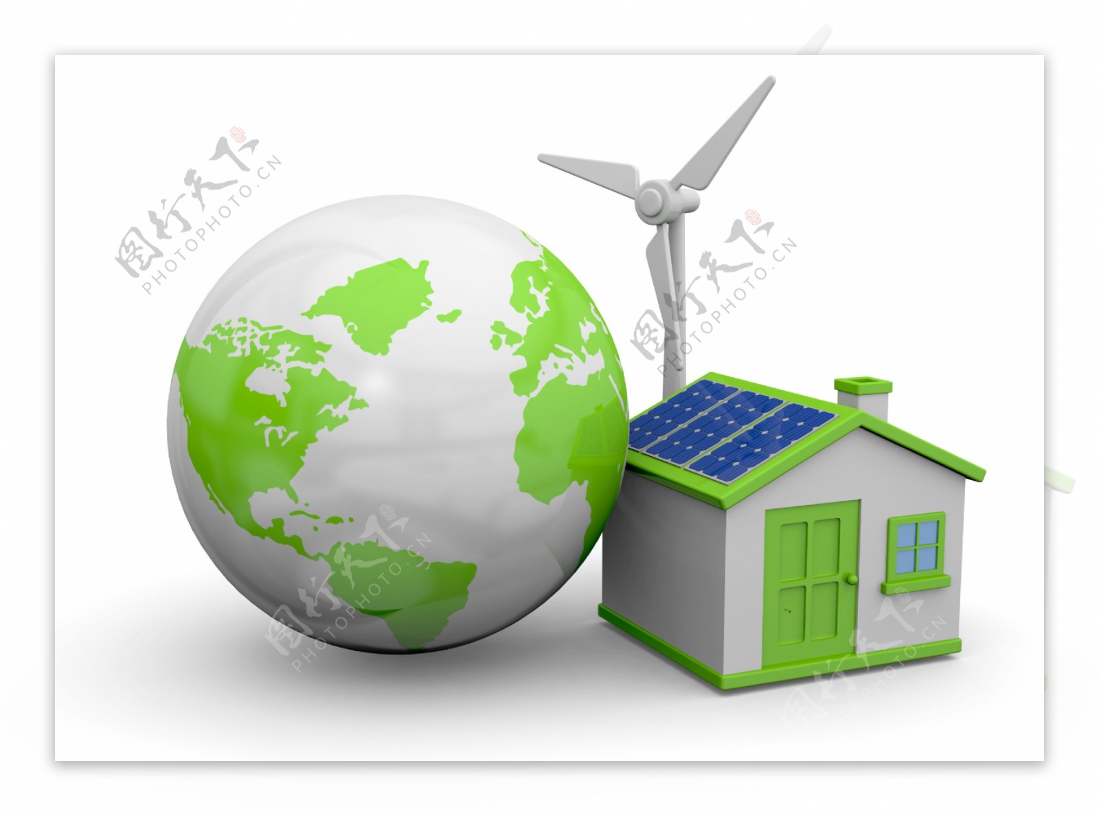 太阳能房子与地球风车