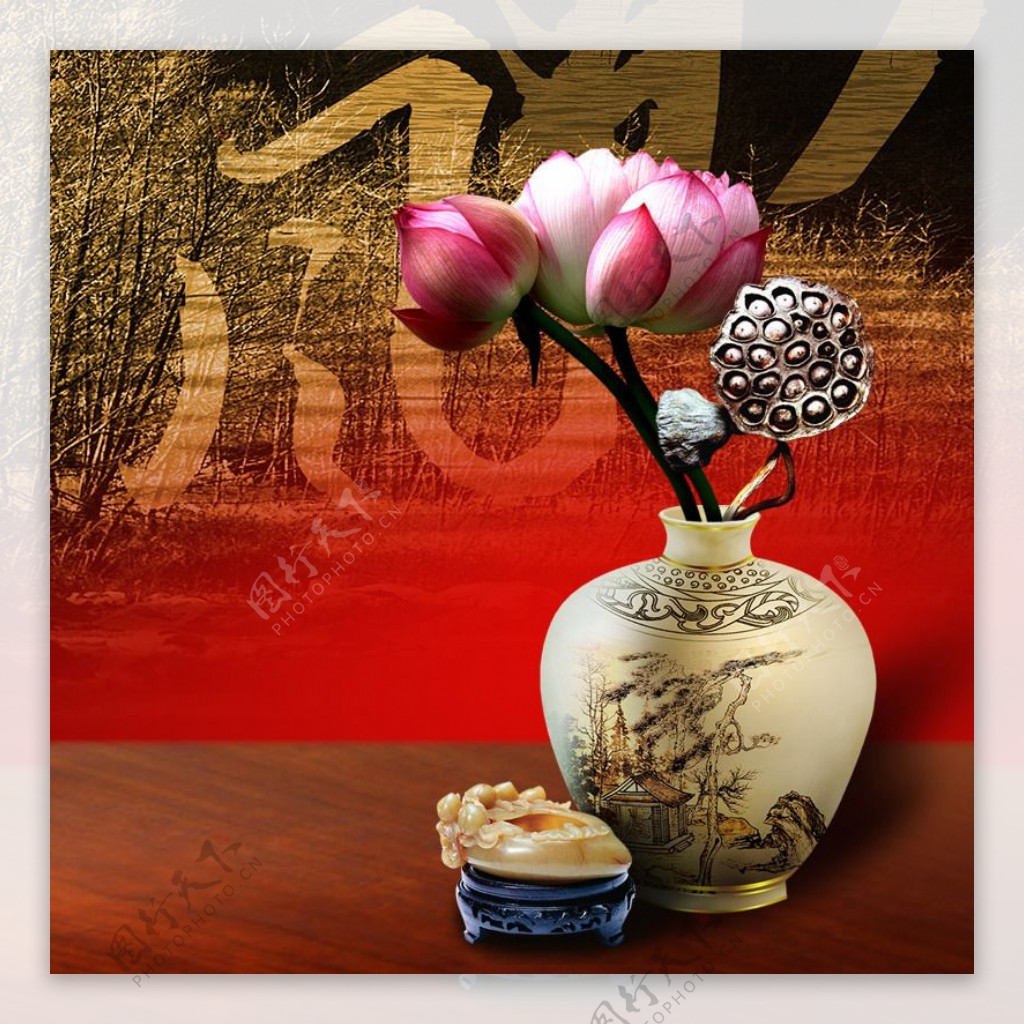 中国风陶瓷背景