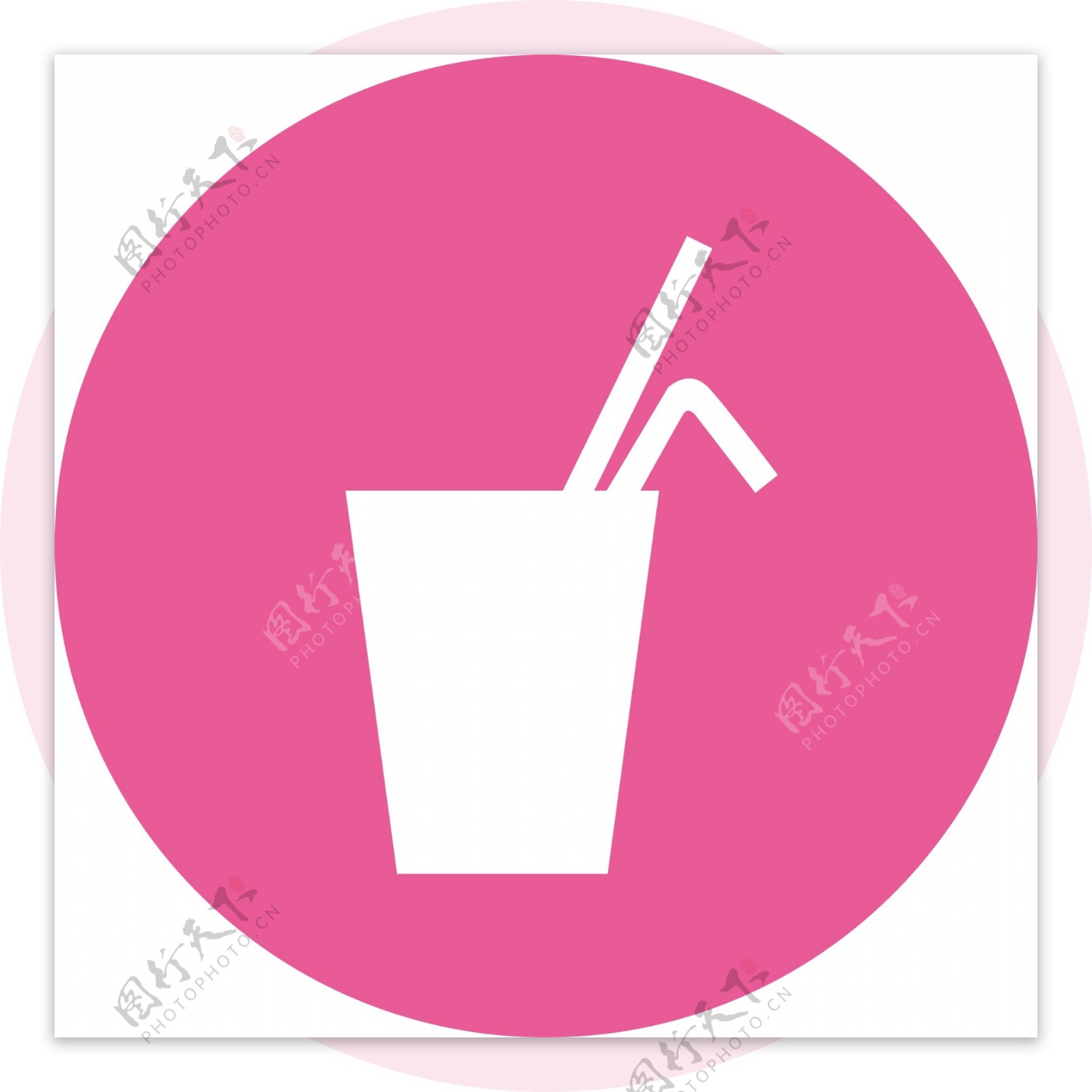粉色背景饮品图标