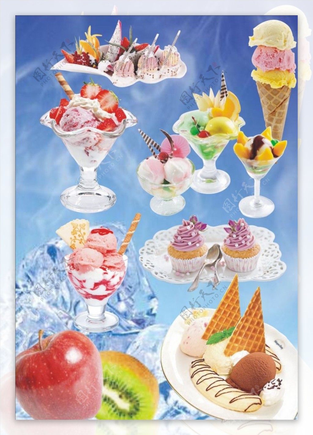 花样式冰淇淋图片