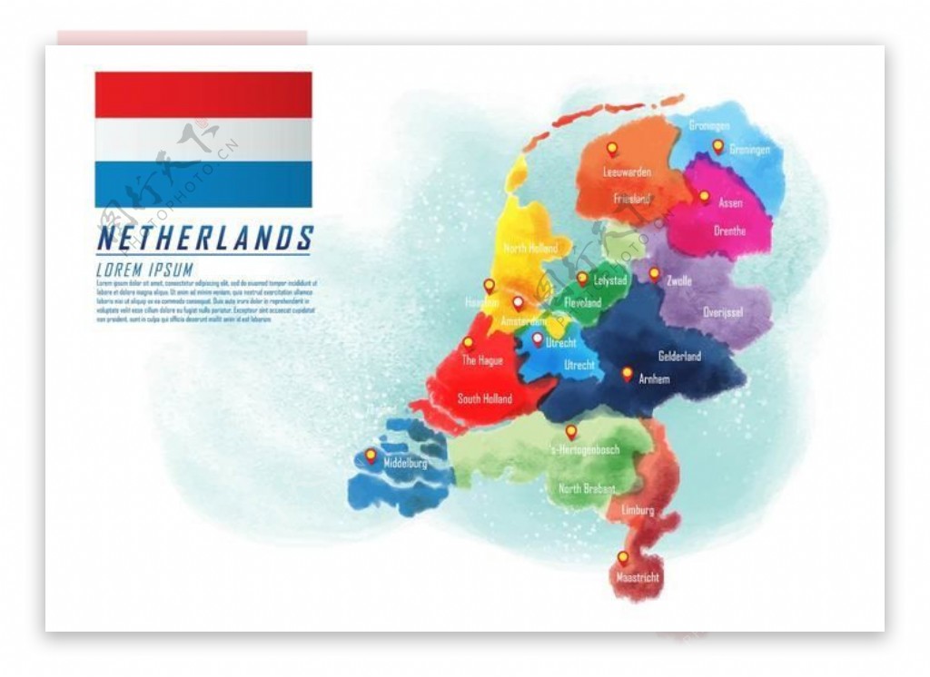荷兰地图矢量图