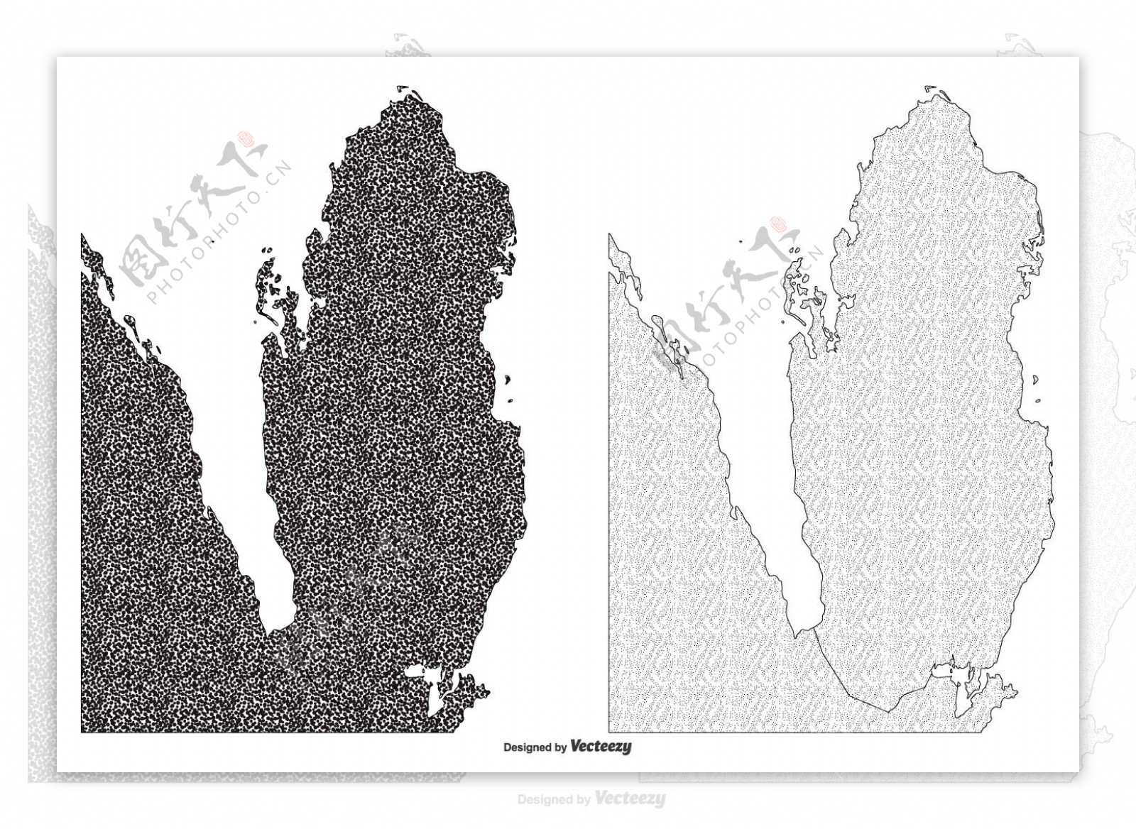 纹理卡塔尔地图插图