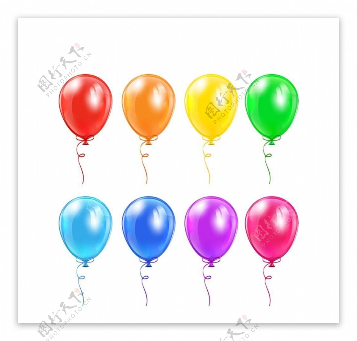 8款彩色气球设计矢量素材