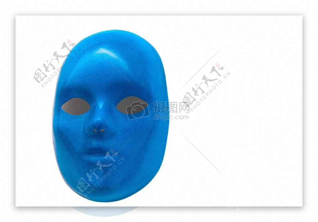 蓝色的人头扭头面具