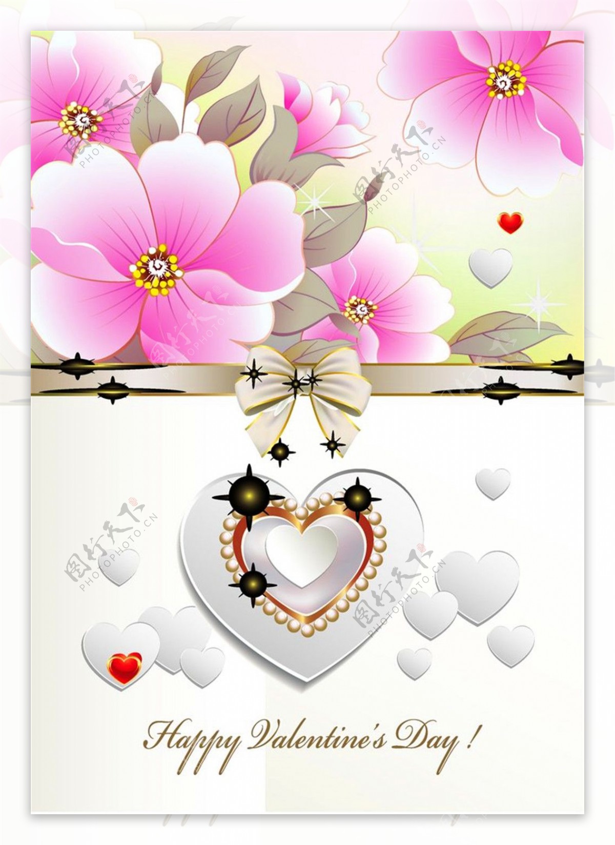 创意牡丹花朵背景婚礼卡片图片