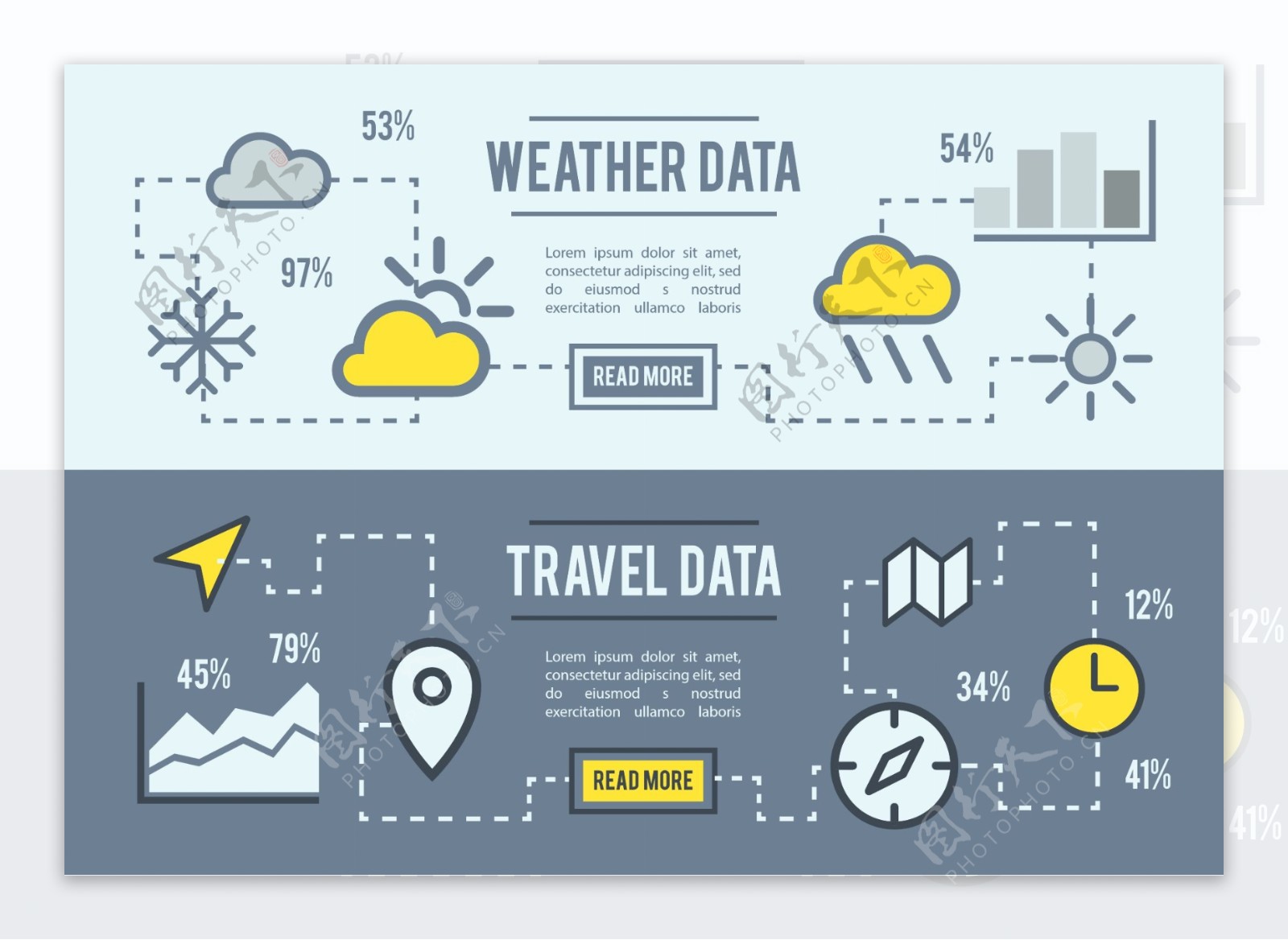免费天气和旅游背景数据载体