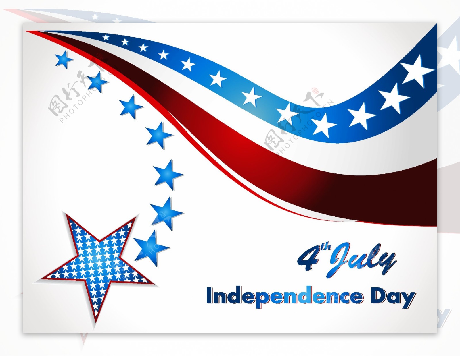 五角星装饰的美国独立日背景