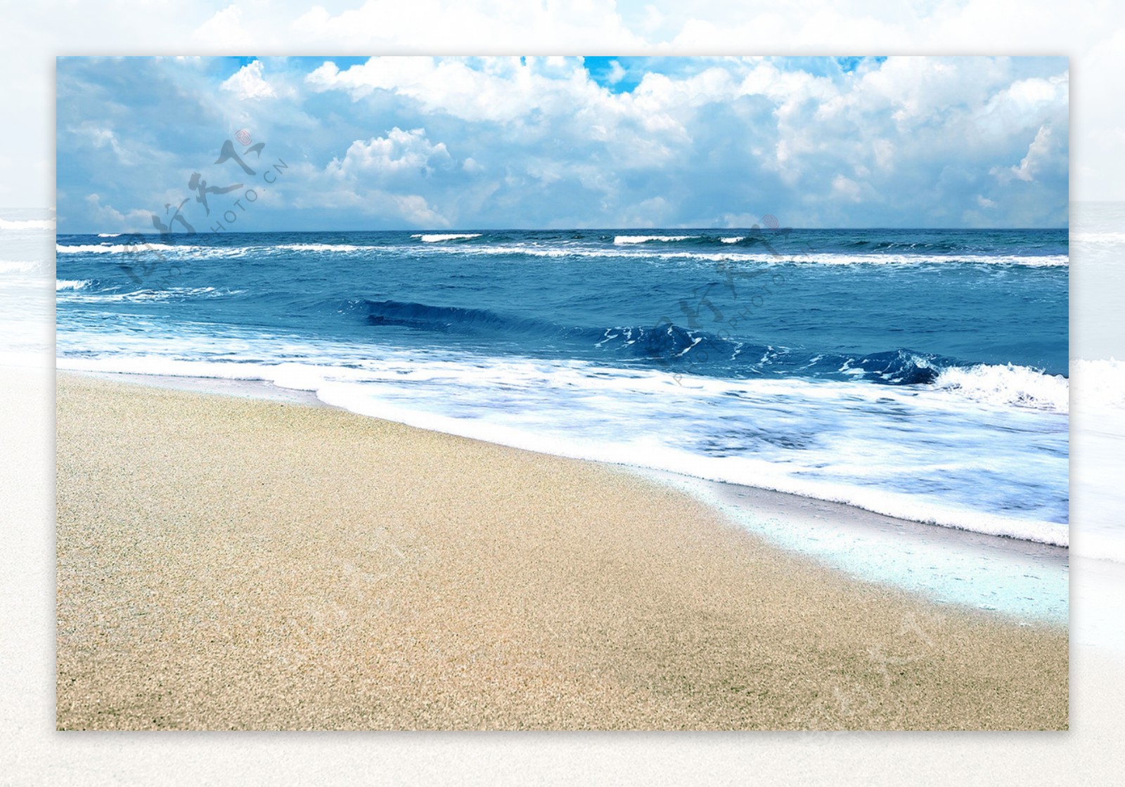 天蓝色自然风景高清海边背景素材免费下载