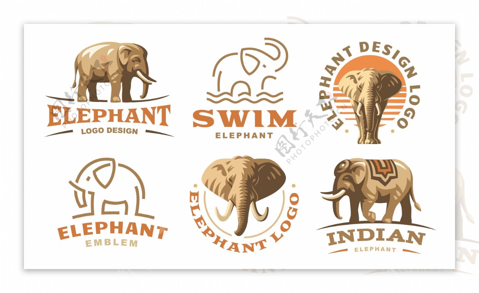 可爱动物大象图标