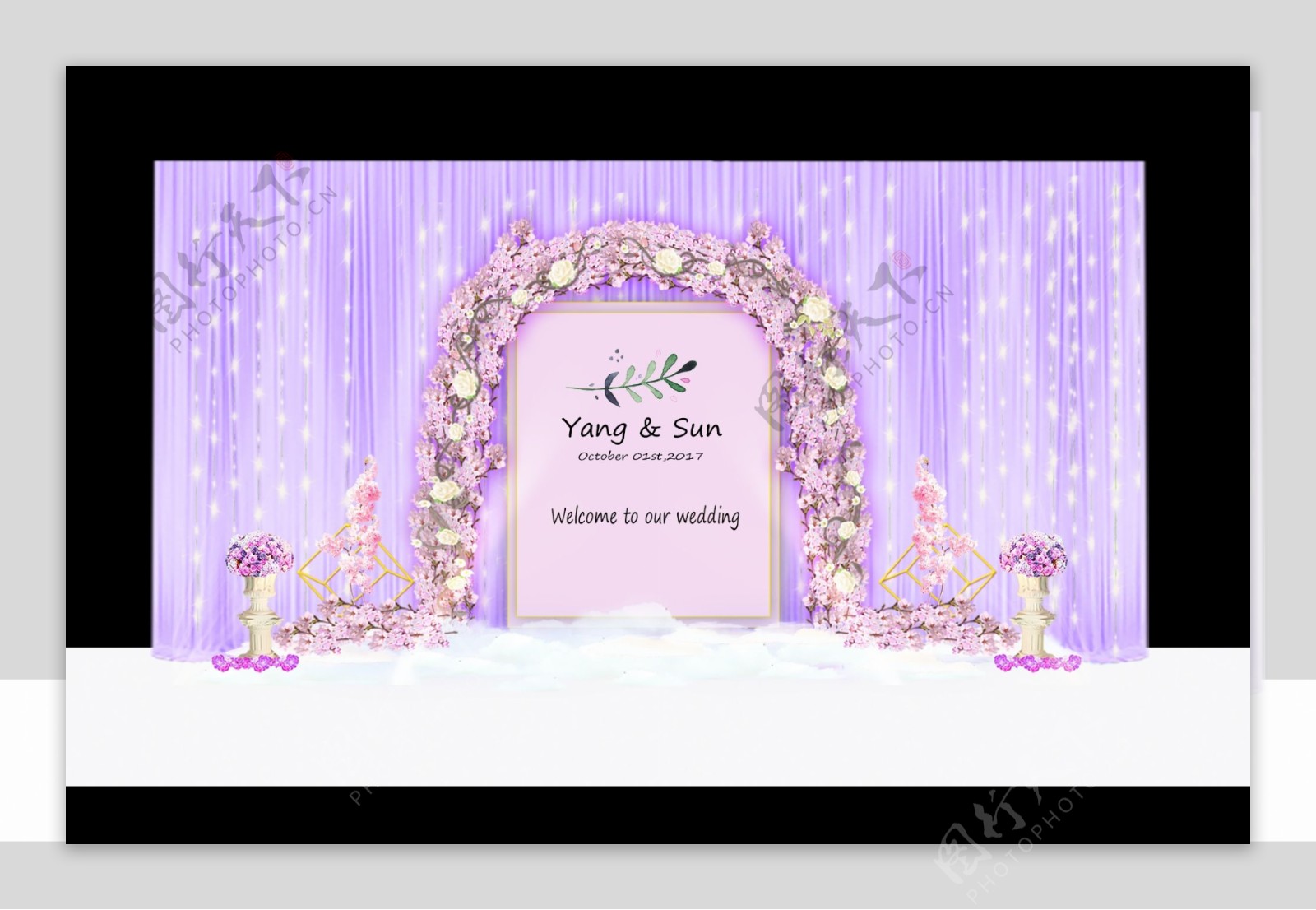 浅紫色婚礼展示区
