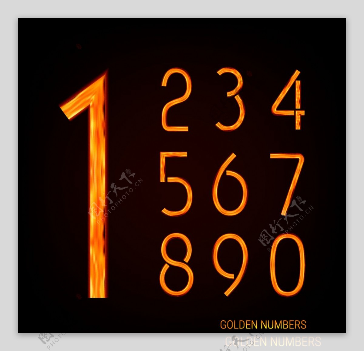 橙色创意数字设计矢量素材