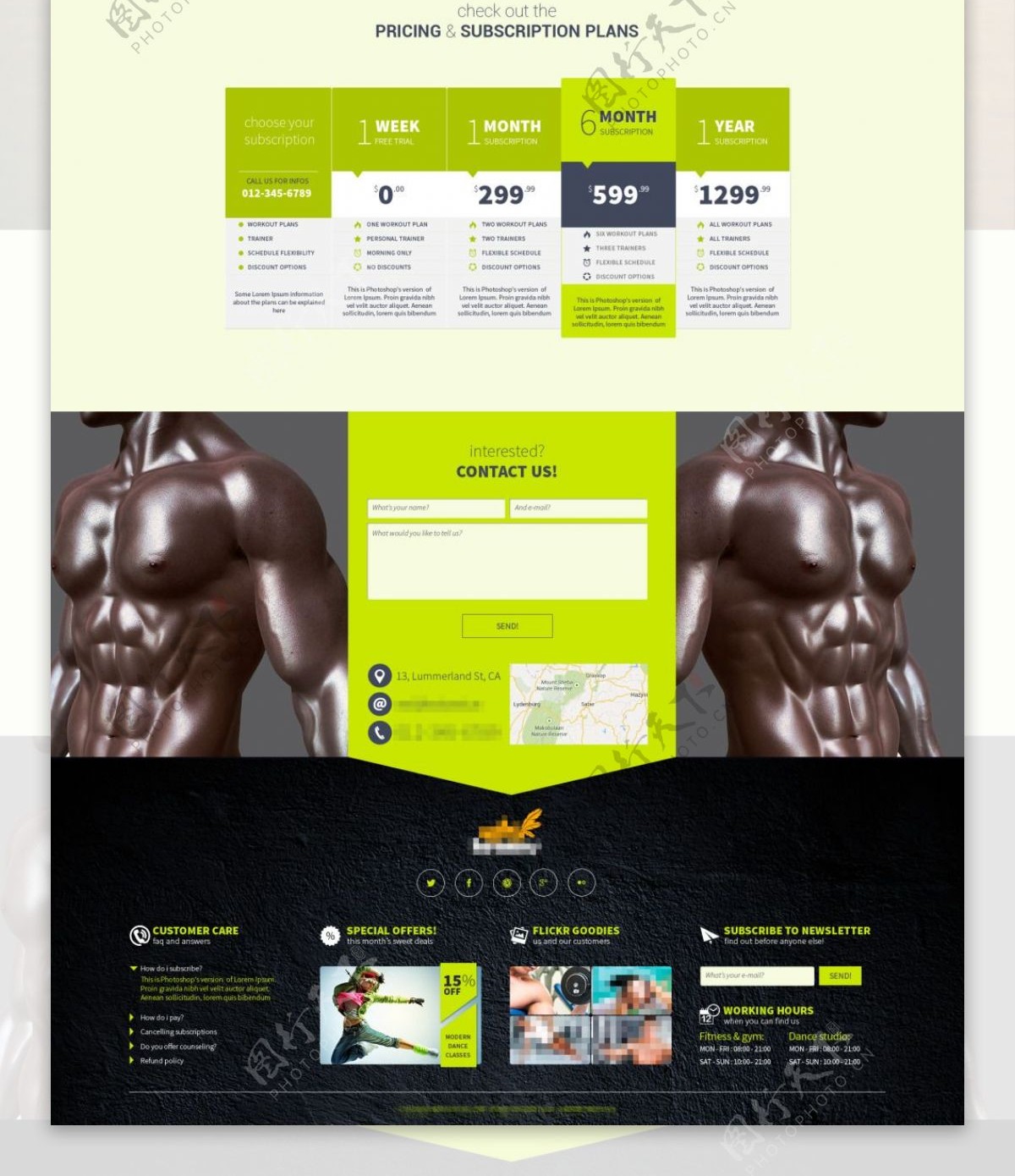 绿色的网页健身运动首页模板