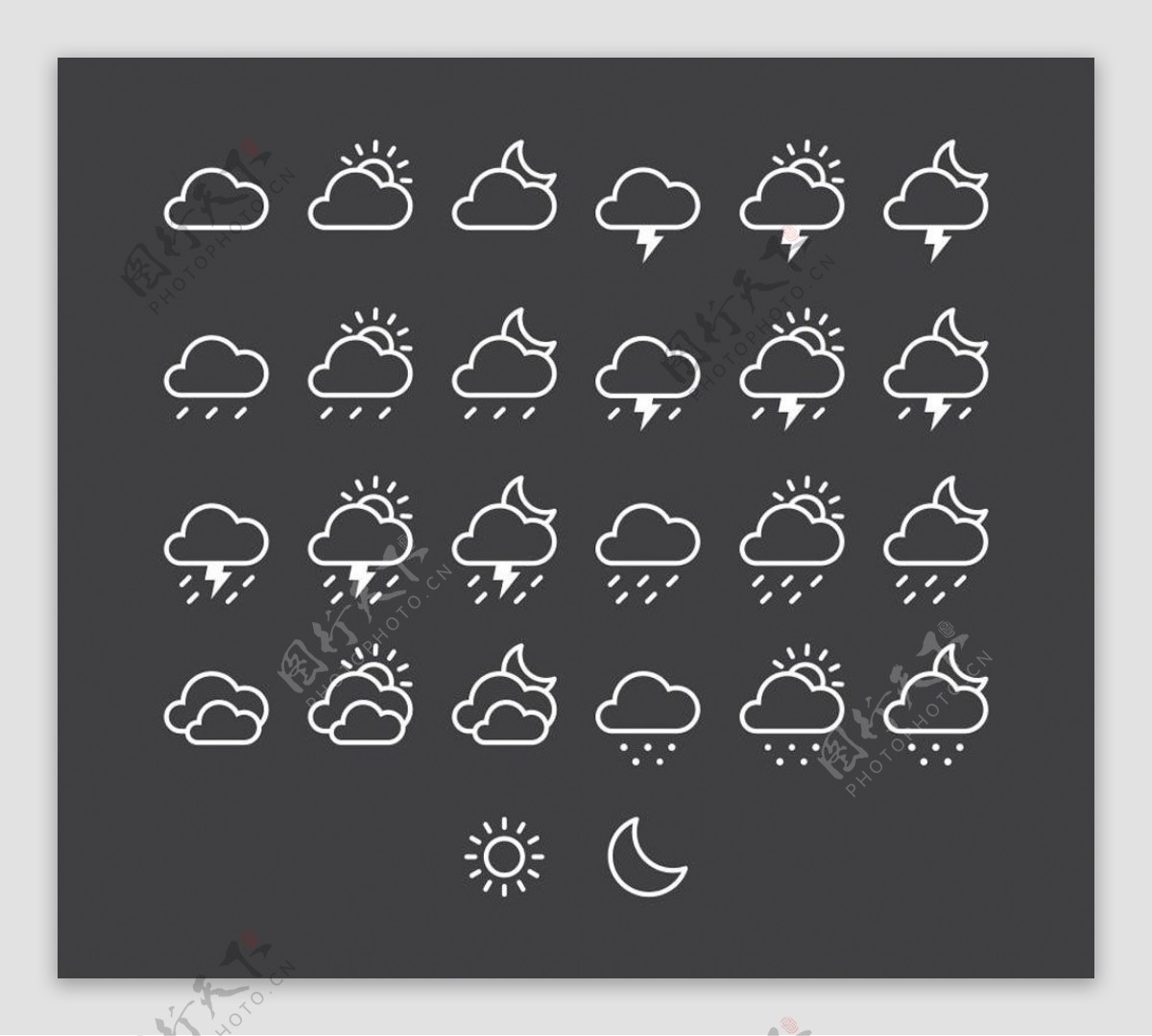 简单的天气图标sketch素材