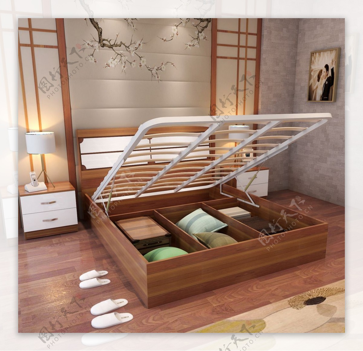 古典风格卧室高箱床