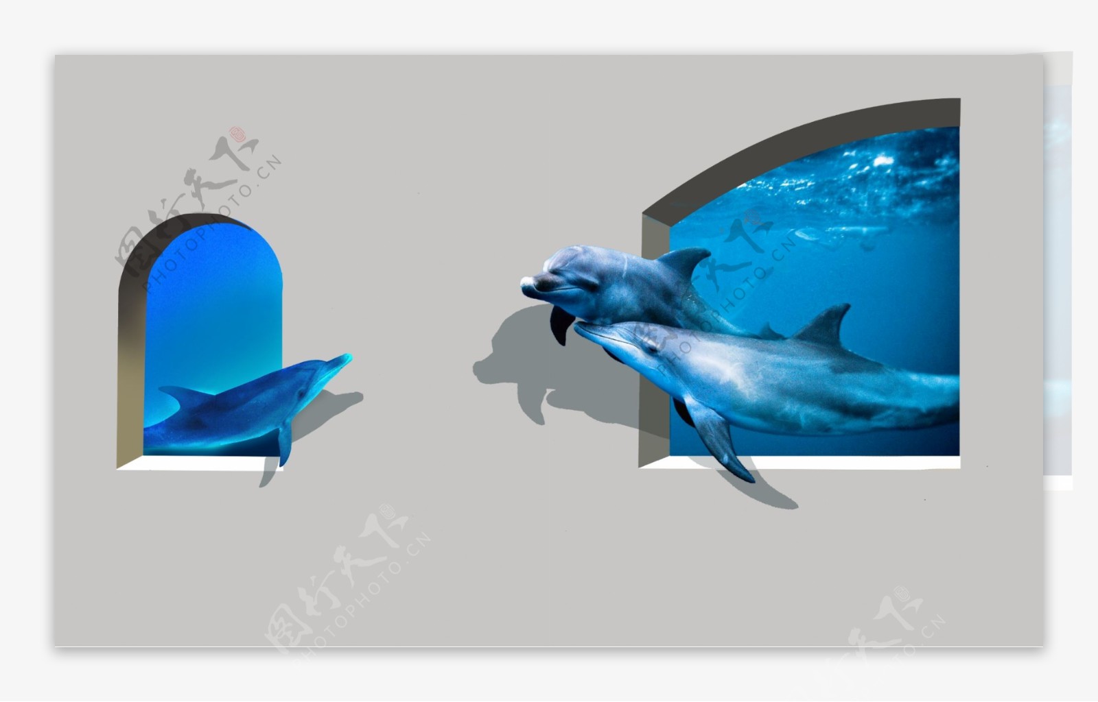 海豚3D时尚背景墙