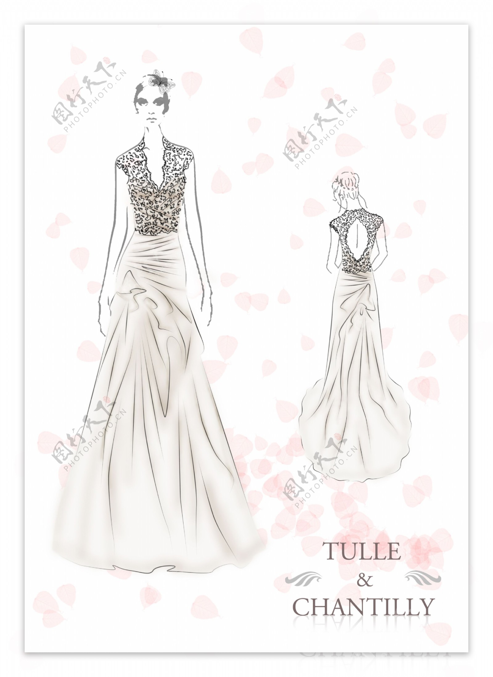 婚纱大牌时装设计服装设计手稿图