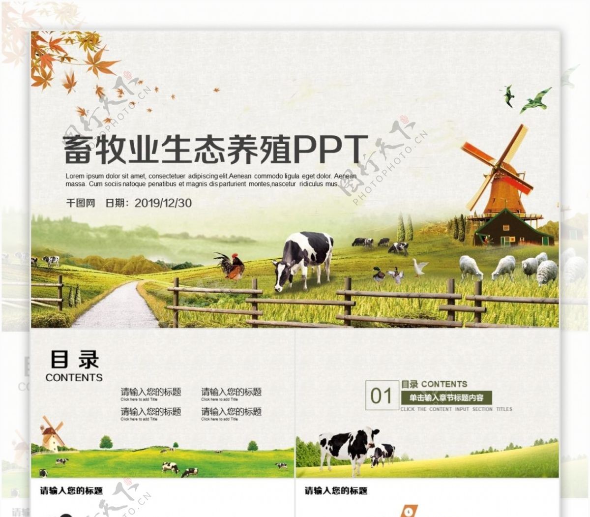 商务风畜牧业生态养殖公司介绍PPT模板