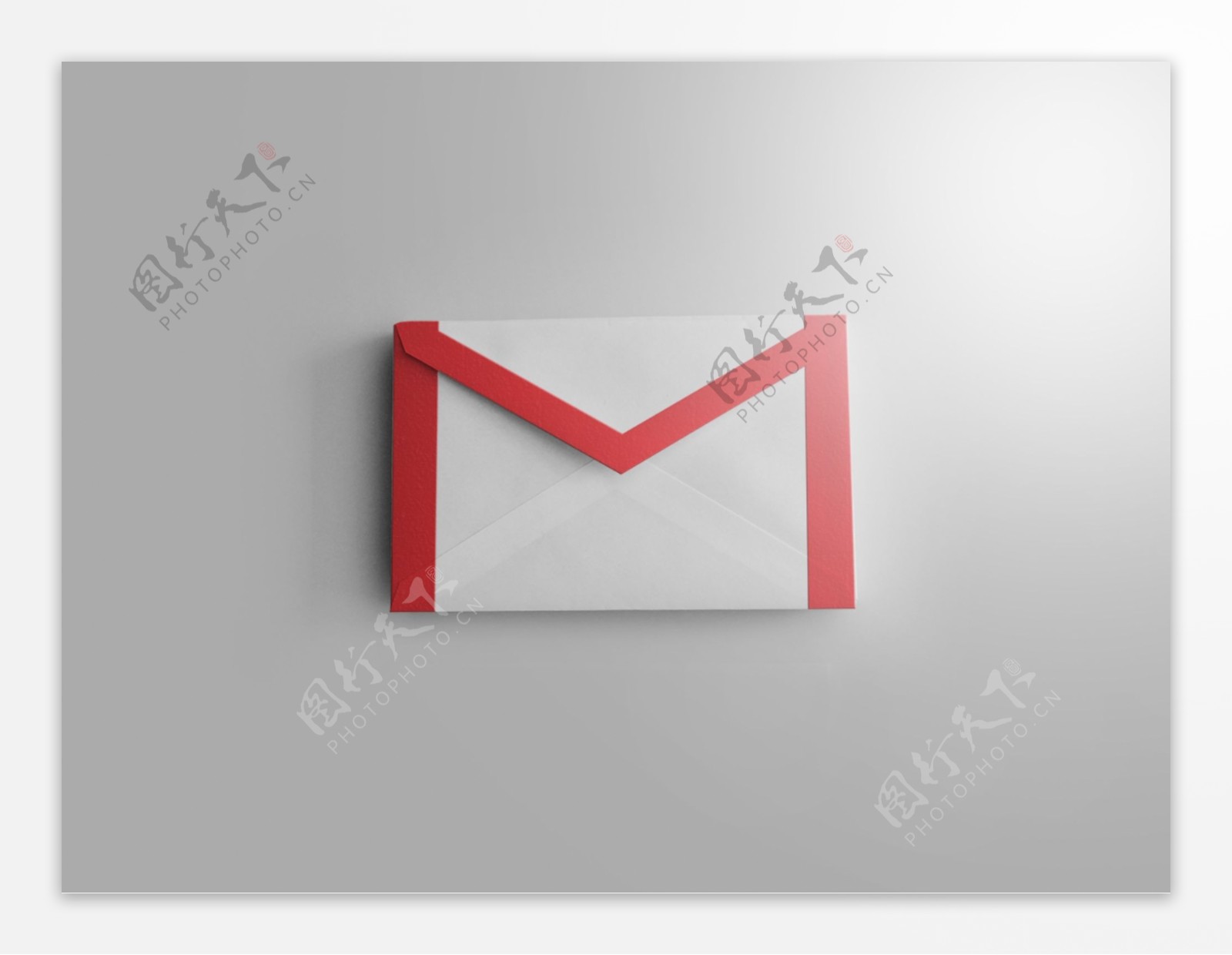 红白色邮件邮箱icon图标设计