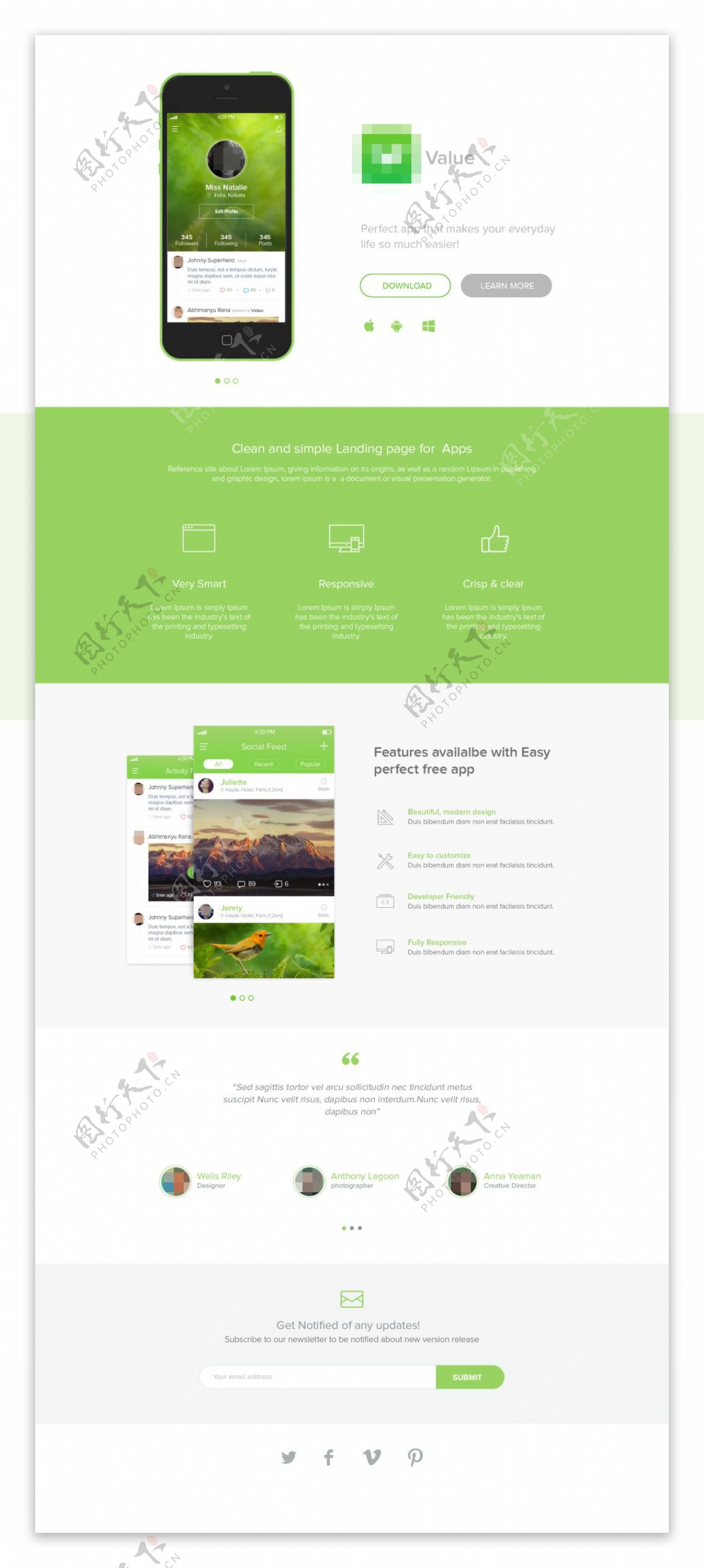 绿色手机APP展示网站设计