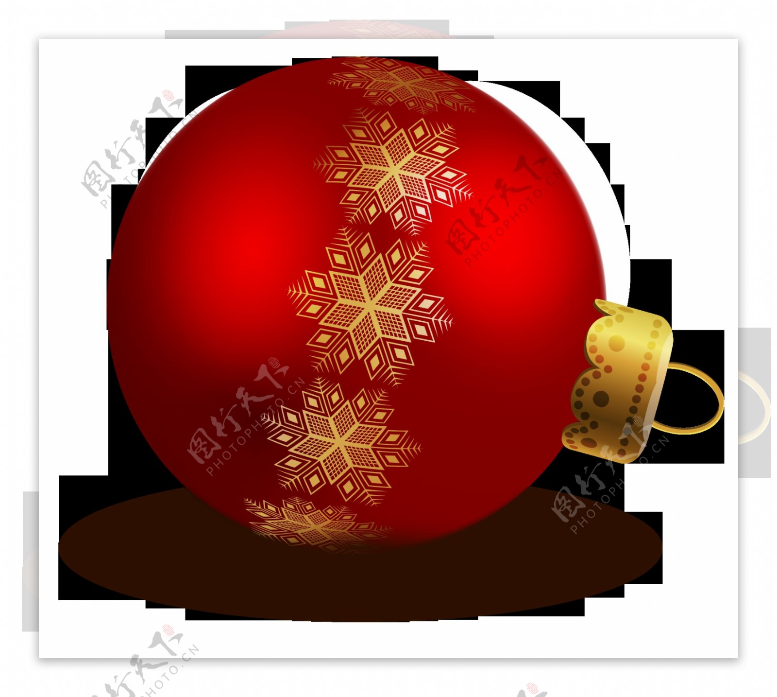 漂亮的红色圣诞球免抠png透明素材
